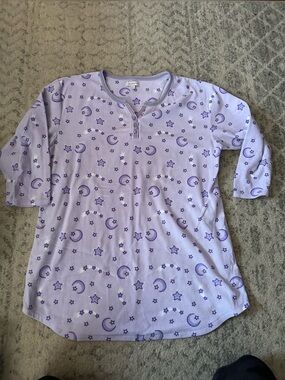 croft & barrow Lavender Moon and Star Fleece Pullover